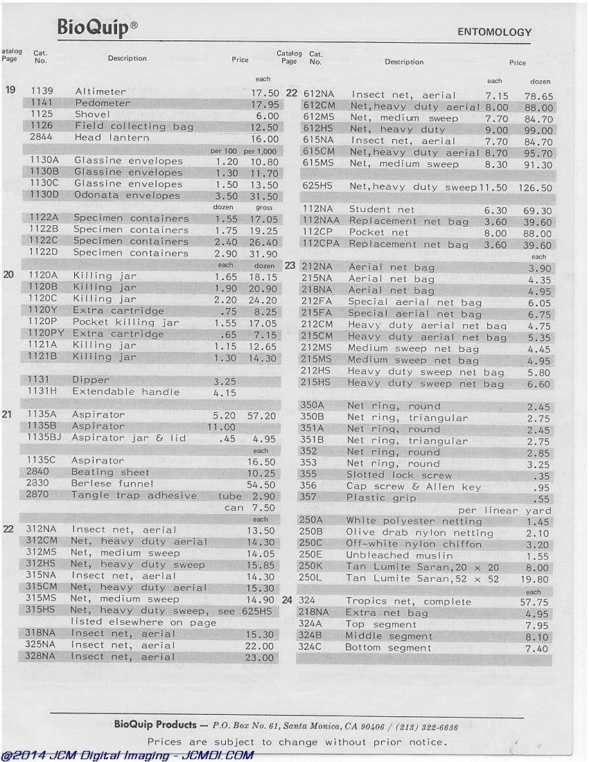 BioQuip 1980-1981 Catalog page scan